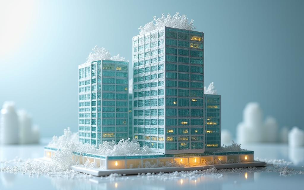 IT企業のガラス張りの本社ビルを再現した壮大な建築菓子