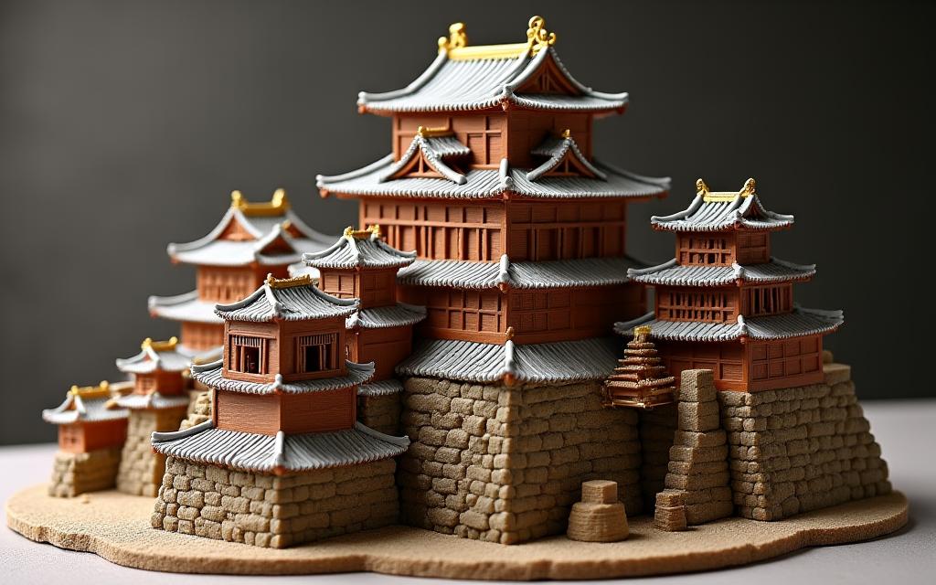 日本の城を忠実に再現した、記念品としての建築菓子